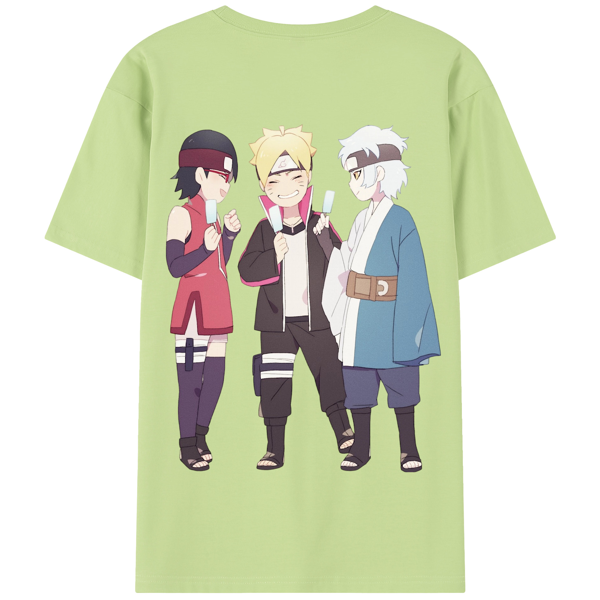 （画像用） NARUTO -ナルト- うちは サラダ Uchiha Sarada 綿100％半袖Tシャツ（背面プリント）